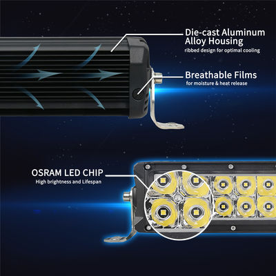 두 배 줄은 표시등 막대 오스람 LED 칩 트럭 표시등 막대 오프로드 점화 체계를 지도했습니다