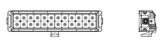 크리인 칩 이중 줄 LED 표시등 막대 13.5 차 트럭을 위한 인치 72W 6480lm