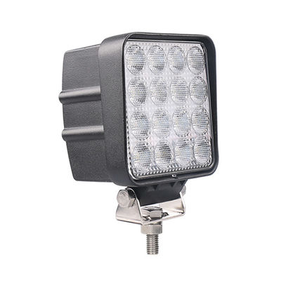 IP69K 48W 스폿 빔 LED 라이트 흑색 정사각형 오프로드 작업등